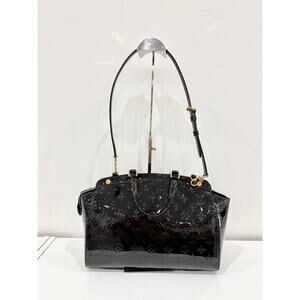 Louis Vuitton Monogram Vernis Leather Brea MM Shoulder Bag Black Women's